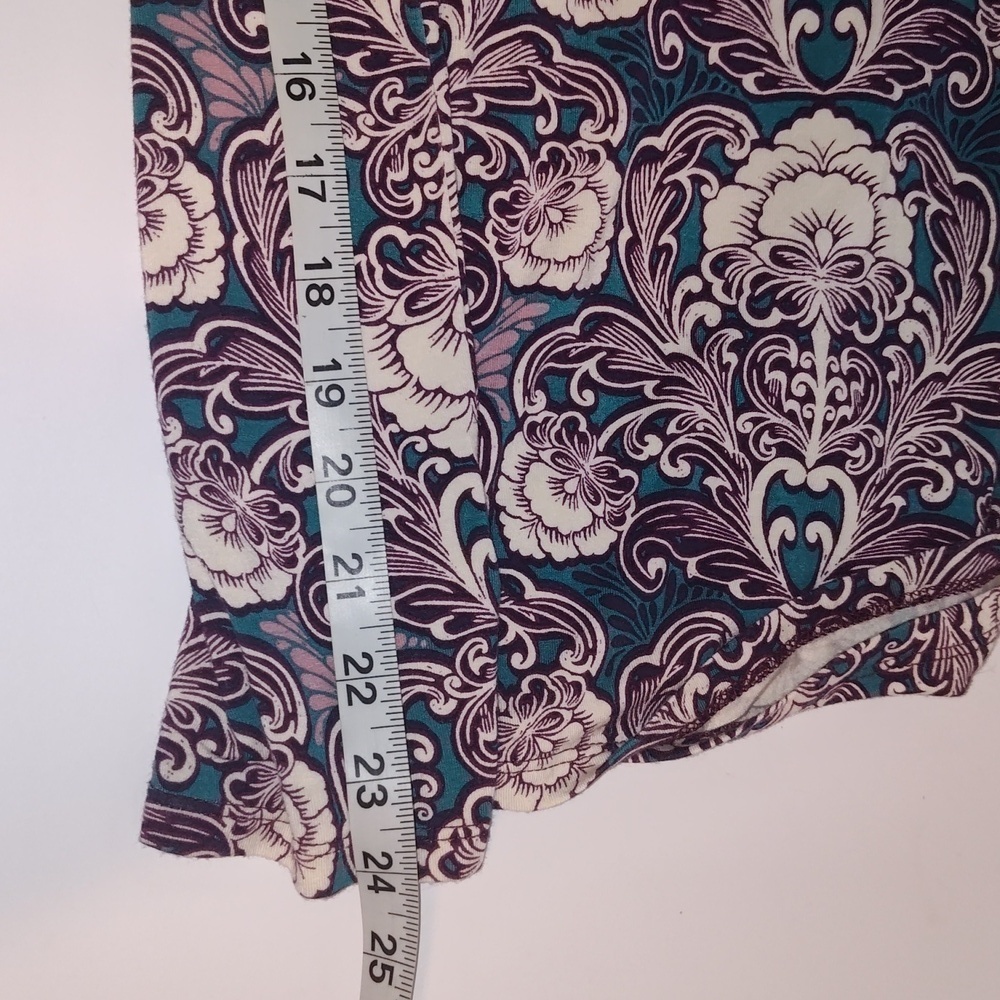 Talbots  long-sleeve cowl neck top with a paisley print.  Teal Burgundy - Picture 9 of 9
